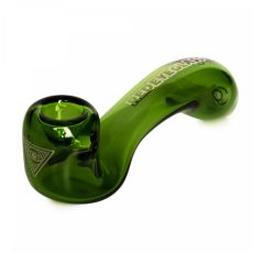 5" Green Sherlock Hand Pip With Ash Catcher Mouthpiece and Decals
