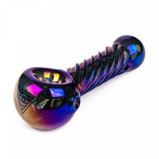 4 Blue Metallic Terminator Finish Twister Hand Pipe W/Built In Screen