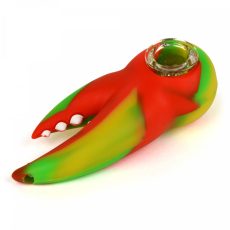 3.75 Rasta Lobster Claw Hand Pipe W/Glass Bowl
