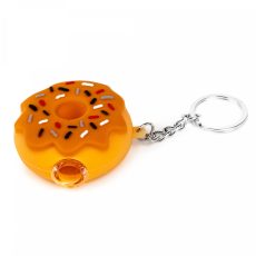 2.25 Orange Donut Hand Pipe W/Glass Bowl and Keychain