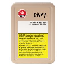 Alternative view of Divvy Black Widow CBD Pre-Rolls