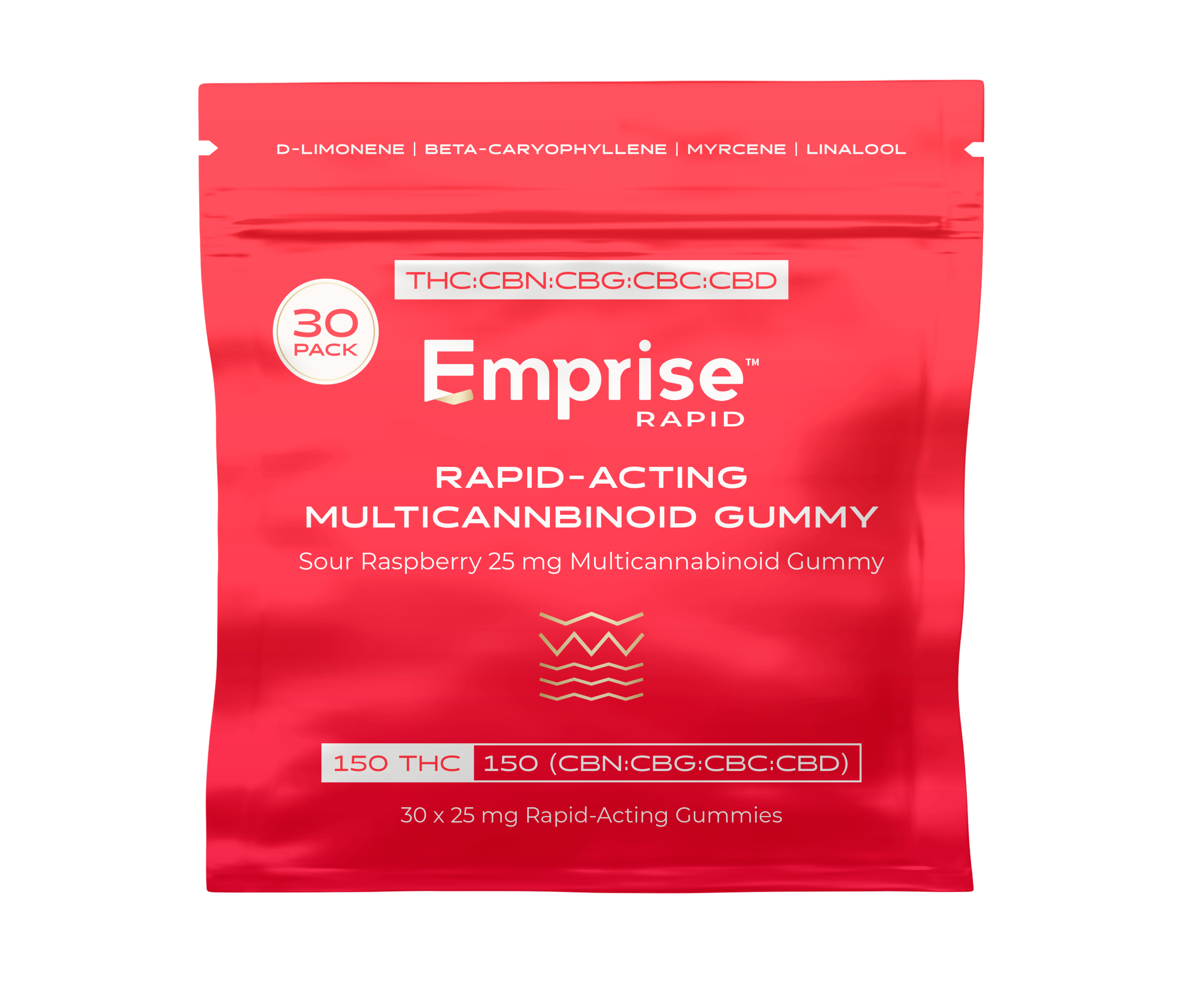 Emprise Rapid Sour Raspberry 25mg Multicannabinoid Gummy (30 Pack)