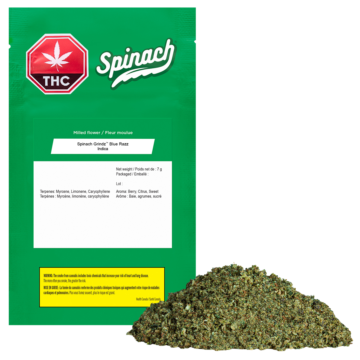 Spinach Grindz Blue Razz