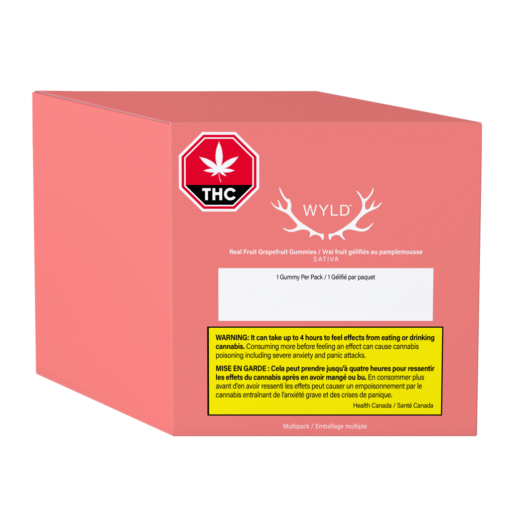 WYLD Real Fruit Grapefruit 1:1:1 THC:CBG:CBC Gummies Multipack