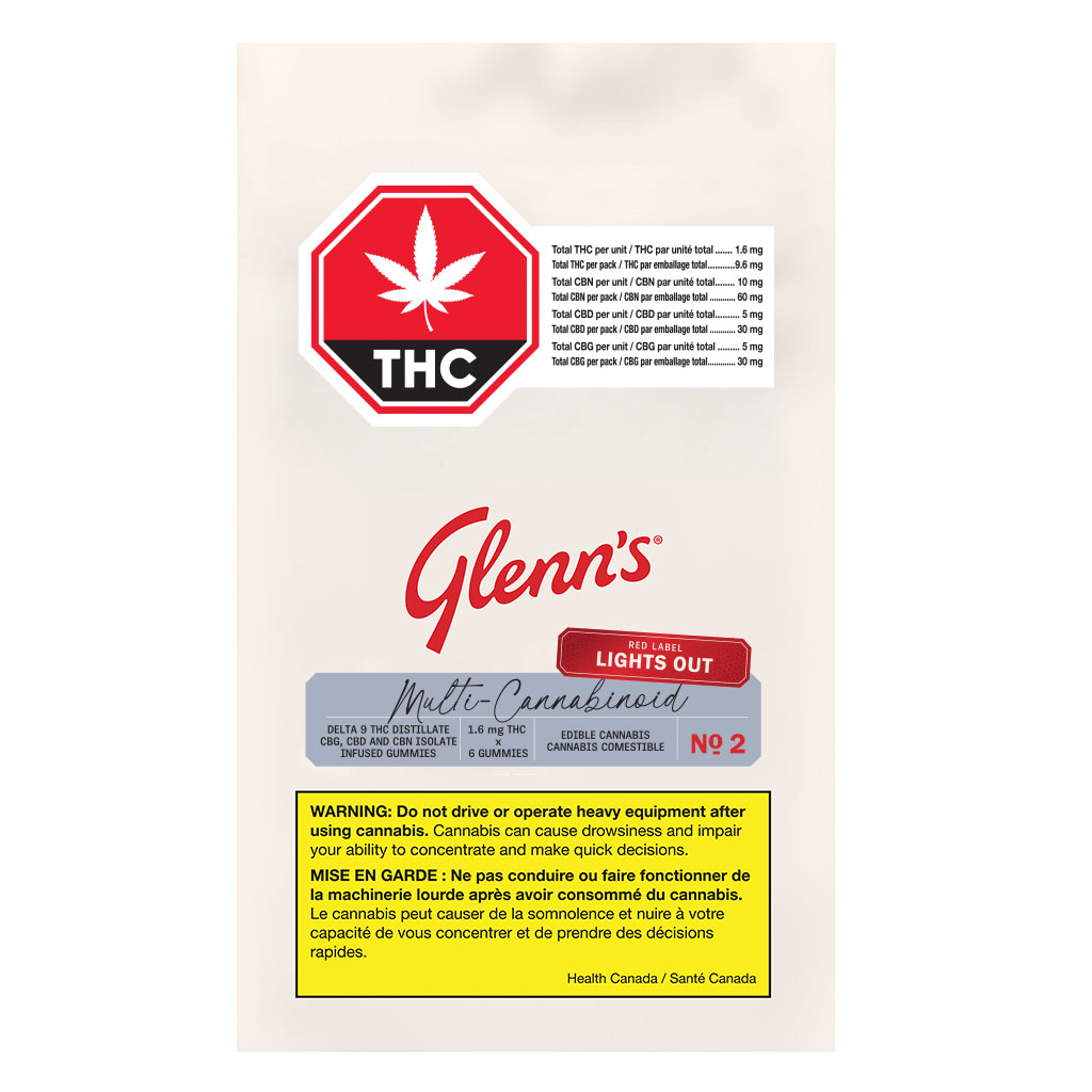 Glenns No.2 Lights Out Multi Cannabinoid Red Label - Image 2